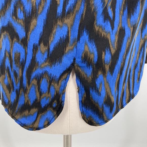 Ava & Aiden Women's Blue Brown Silky Sleeveless Blouse Top Size Large New - Picture 8 of 11